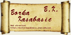 Borka Kasabašić vizit kartica